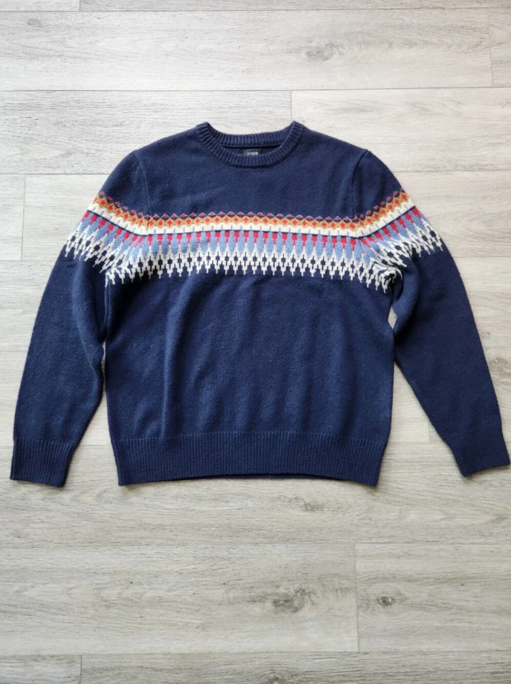 J Crew Fair Isle Lambswool Blend Crewneck Sweater Mens Xl Nwt